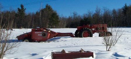Farm Tractor in Snow